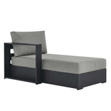 Aspen Outdoor Patio Powder-Coated Aluminum Modular Left-Facing Chaise Lounge in Gray Gray