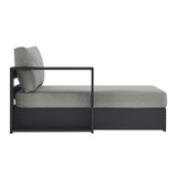 Aspen Outdoor Patio Powder-Coated Aluminum Modular Left-Facing Chaise Lounge in Gray Gray