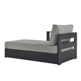 Aspen Outdoor Patio Powder-Coated Aluminum Modular Left-Facing Chaise Lounge in Gray Gray