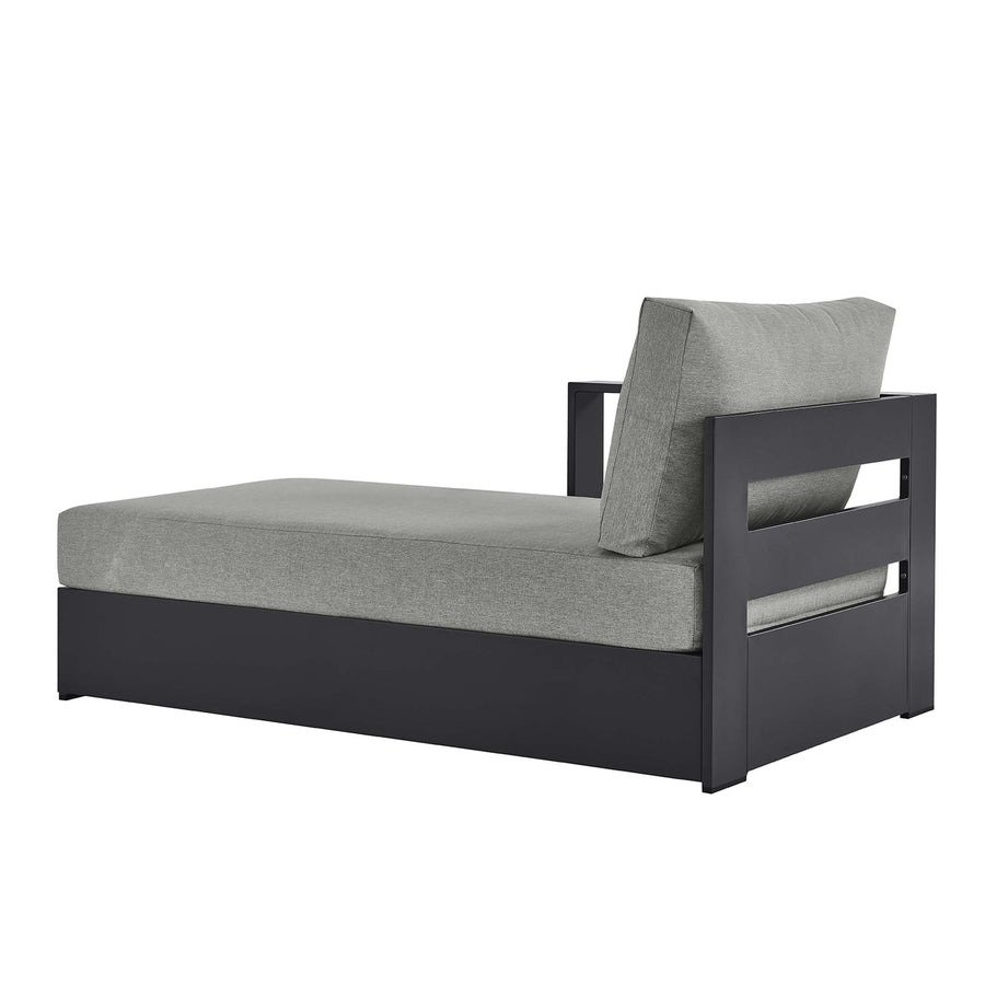 Aspen Outdoor Patio Powder-Coated Aluminum Modular Left-Facing Chaise Lounge in Gray Gray