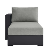 Aspen Outdoor Patio Powder-Coated Aluminum Modular Left-Facing Chaise Lounge in Gray Gray