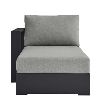 Tahoe Outdoor Patio Powder-Coated Aluminum Modular Left-Facing Chaise Lounge in Gray Gray