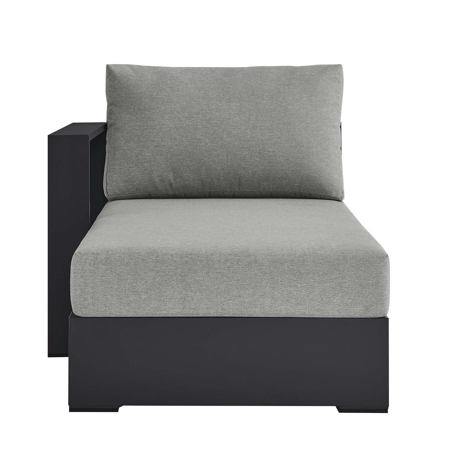 Aspen Outdoor Patio Powder-Coated Aluminum Modular Left-Facing Chaise Lounge in Gray Gray