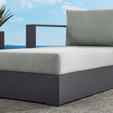 Aspen Outdoor Patio Powder-Coated Aluminum Modular Left-Facing Chaise Lounge in Gray Gray
