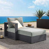 Aspen Outdoor Patio Powder-Coated Aluminum Modular Left-Facing Chaise Lounge in Gray Gray