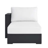 Aspen Outdoor Patio Powder-Coated Aluminum Modular Left-Facing Chaise Lounge in Gray White