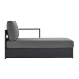 Aspen Outdoor Patio Powder-Coated Aluminum Modular Right-Facing Chaise Lounge in Gray Charcoal