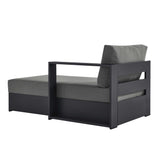 Aspen Outdoor Patio Powder-Coated Aluminum Modular Right-Facing Chaise Lounge in Gray Charcoal