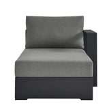 Aspen Outdoor Patio Powder-Coated Aluminum Modular Right-Facing Chaise Lounge in Gray Charcoal