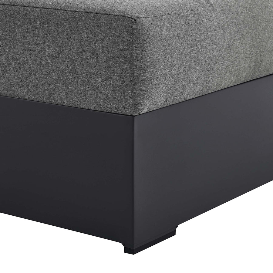 Aspen Outdoor Patio Powder-Coated Aluminum Modular Right-Facing Chaise Lounge in Gray Charcoal