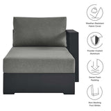 Aspen Outdoor Patio Powder-Coated Aluminum Modular Right-Facing Chaise Lounge in Gray Charcoal