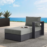 Aspen Outdoor Patio Powder-Coated Aluminum Modular Right-Facing Chaise Lounge in Gray Charcoal