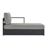 Aspen Outdoor Patio Powder-Coated Aluminum Modular Right-Facing Chaise Lounge in Gray Gray