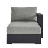 Aspen Outdoor Patio Powder-Coated Aluminum Modular Right-Facing Chaise Lounge in Gray Gray