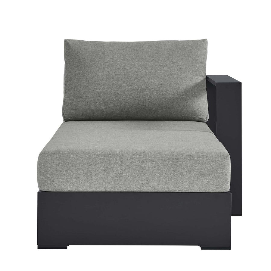 Aspen Outdoor Patio Powder-Coated Aluminum Modular Right-Facing Chaise Lounge in Gray Gray
