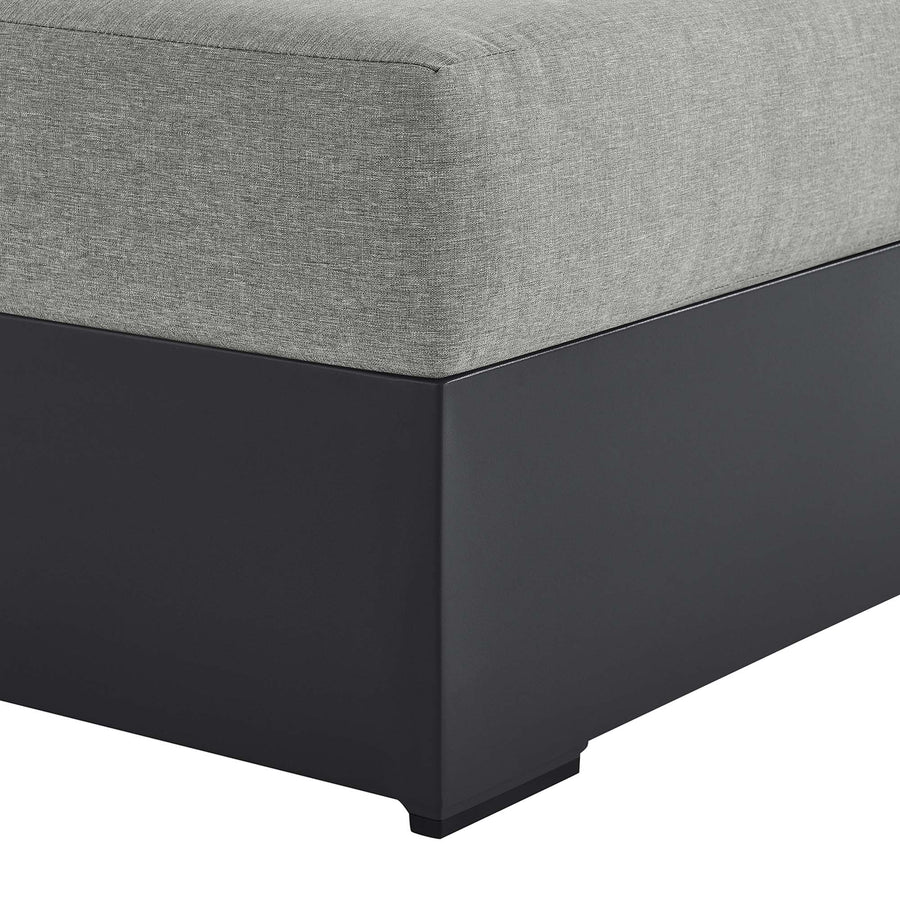 Aspen Outdoor Patio Powder-Coated Aluminum Modular Right-Facing Chaise Lounge in Gray Gray