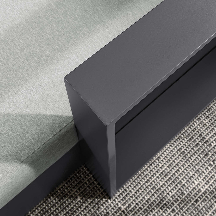 Aspen Outdoor Patio Powder-Coated Aluminum Modular Right-Facing Chaise Lounge in Gray Gray