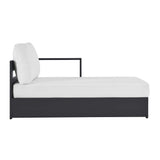 Aspen Outdoor Patio Powder-Coated Aluminum Modular Right-Facing Chaise Lounge in Gray White