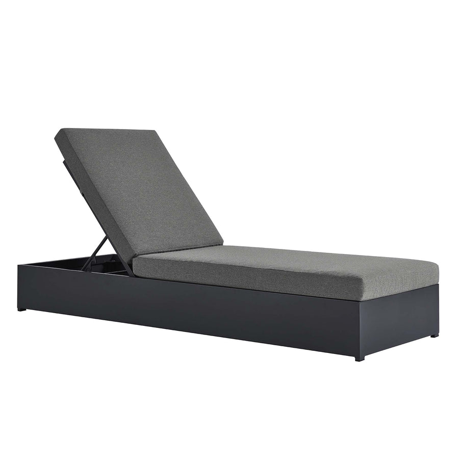 Aspen Outdoor Patio Powder-Coated Aluminum Chaise Lounge Chair in Gray Charcoal