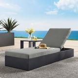Aspen Outdoor Patio Powder-Coated Aluminum Chaise Lounge Chair in Gray Charcoal