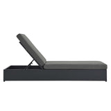 Aspen Outdoor Patio Powder-Coated Aluminum Chaise Lounge Chair in Gray Charcoal