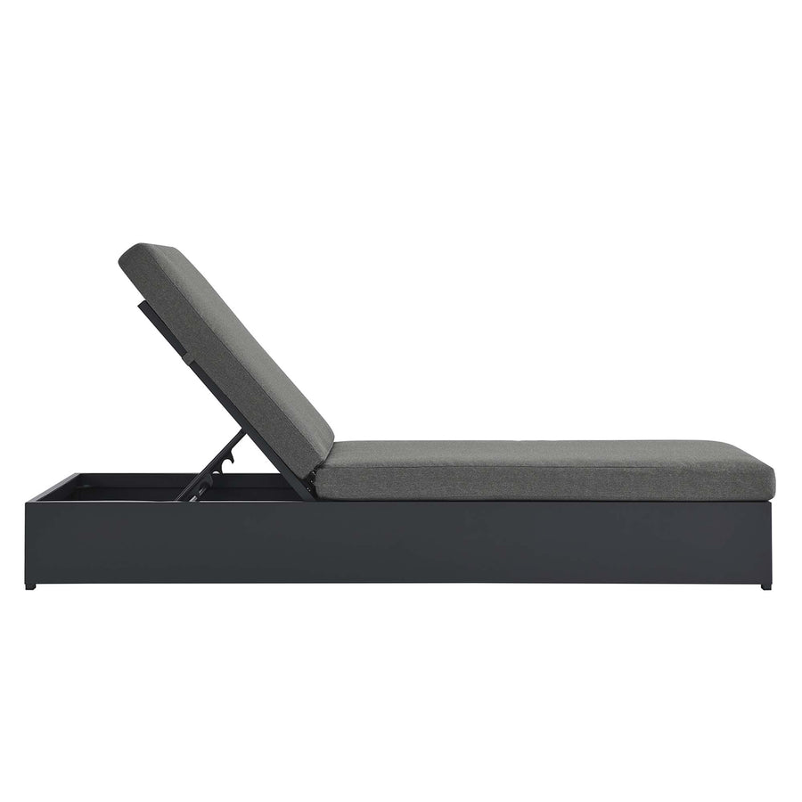Aspen Outdoor Patio Powder-Coated Aluminum Chaise Lounge Chair in Gray Charcoal