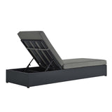 Aspen Outdoor Patio Powder-Coated Aluminum Chaise Lounge Chair in Gray Charcoal