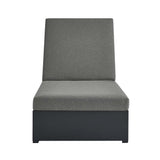 Aspen Outdoor Patio Powder-Coated Aluminum Chaise Lounge Chair in Gray Charcoal