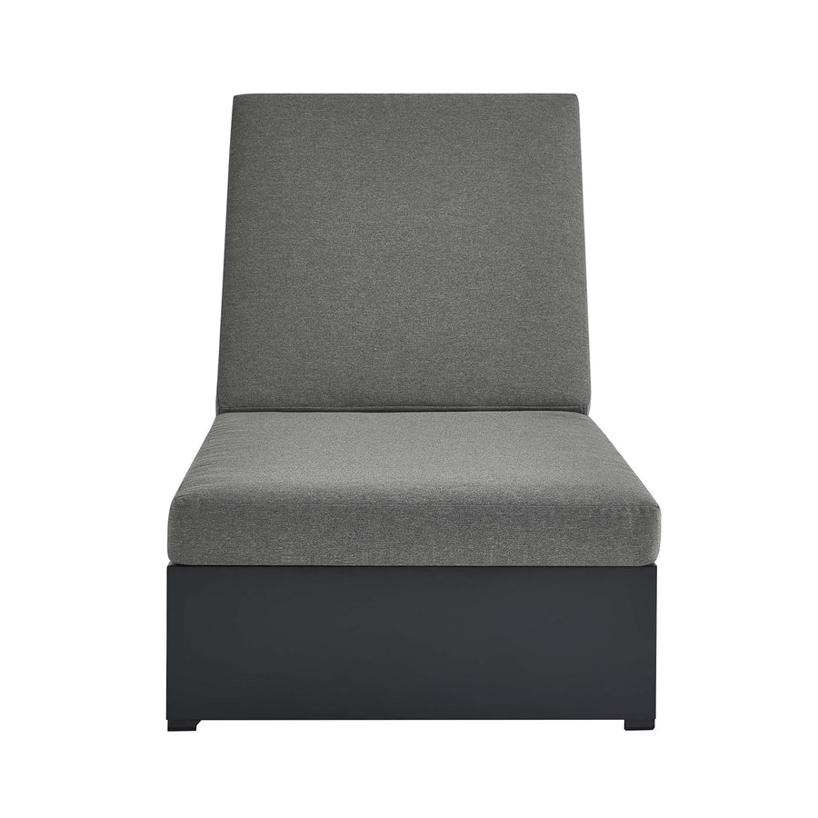 Aspen Outdoor Patio Powder-Coated Aluminum Chaise Lounge Chair in Gray Charcoal