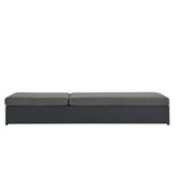 Aspen Outdoor Patio Powder-Coated Aluminum Chaise Lounge Chair in Gray Charcoal