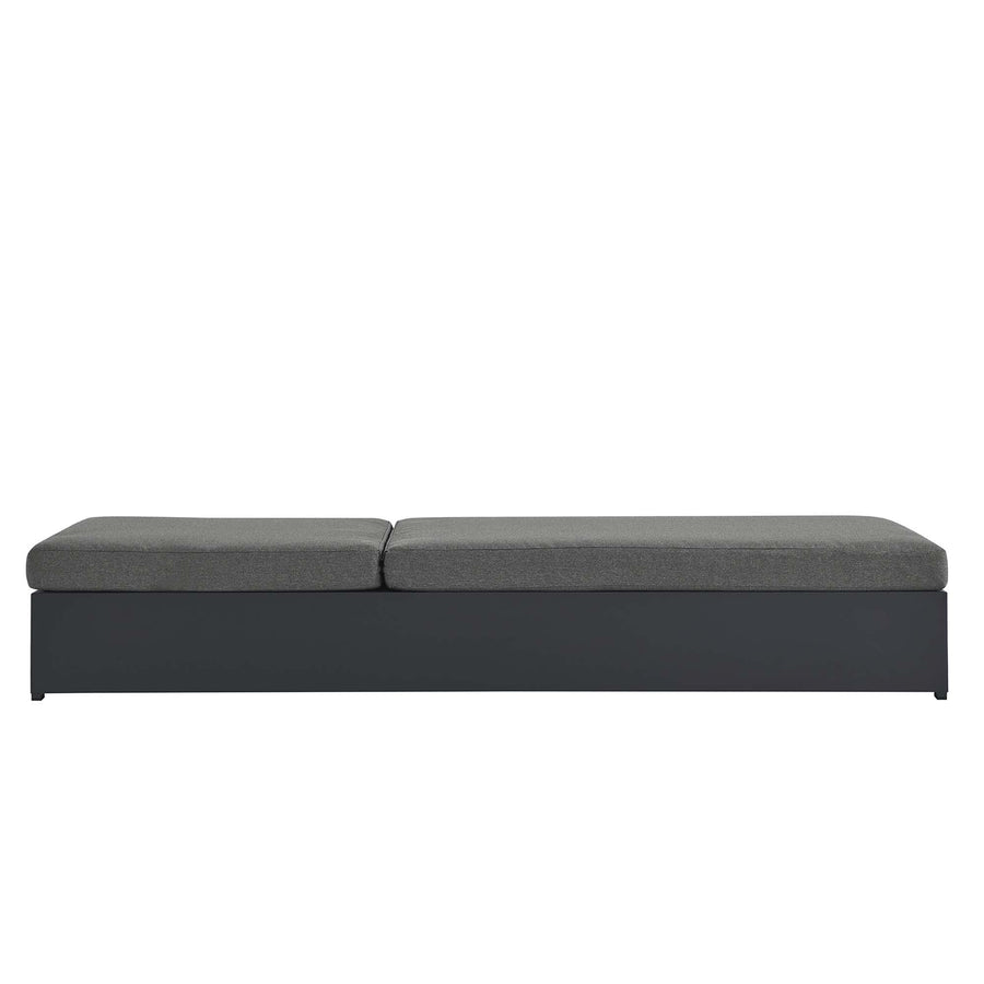 Aspen Outdoor Patio Powder-Coated Aluminum Chaise Lounge Chair in Gray Charcoal
