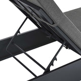 Aspen Outdoor Patio Powder-Coated Aluminum Chaise Lounge Chair in Gray Charcoal