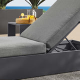 Aspen Outdoor Patio Powder-Coated Aluminum Chaise Lounge Chair in Gray Charcoal