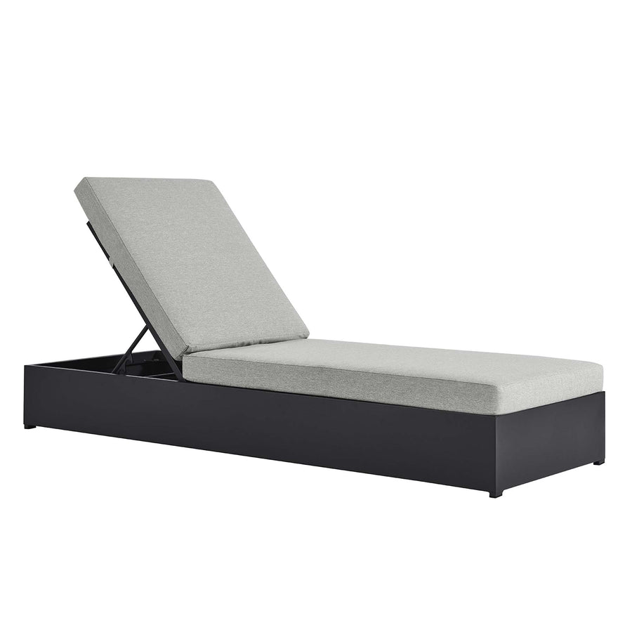 Aspen Outdoor Patio Powder-Coated Aluminum Chaise Lounge Chair in Gray Gray