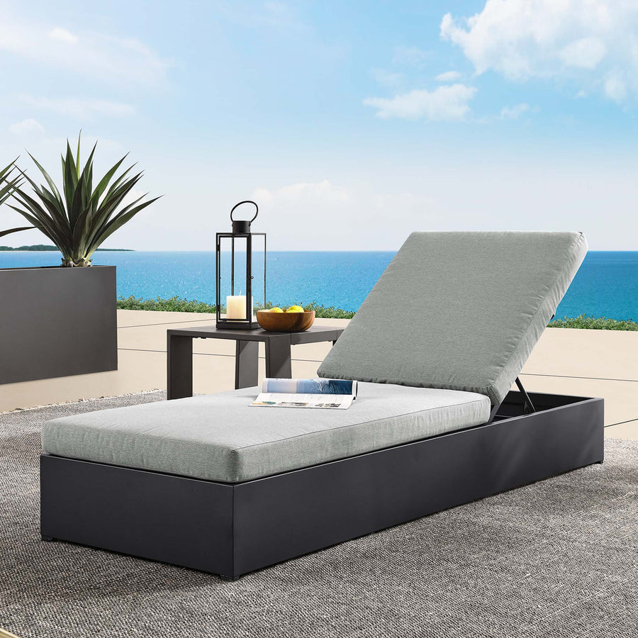 Aspen Outdoor Patio Powder-Coated Aluminum Chaise Lounge Chair in Gray Gray