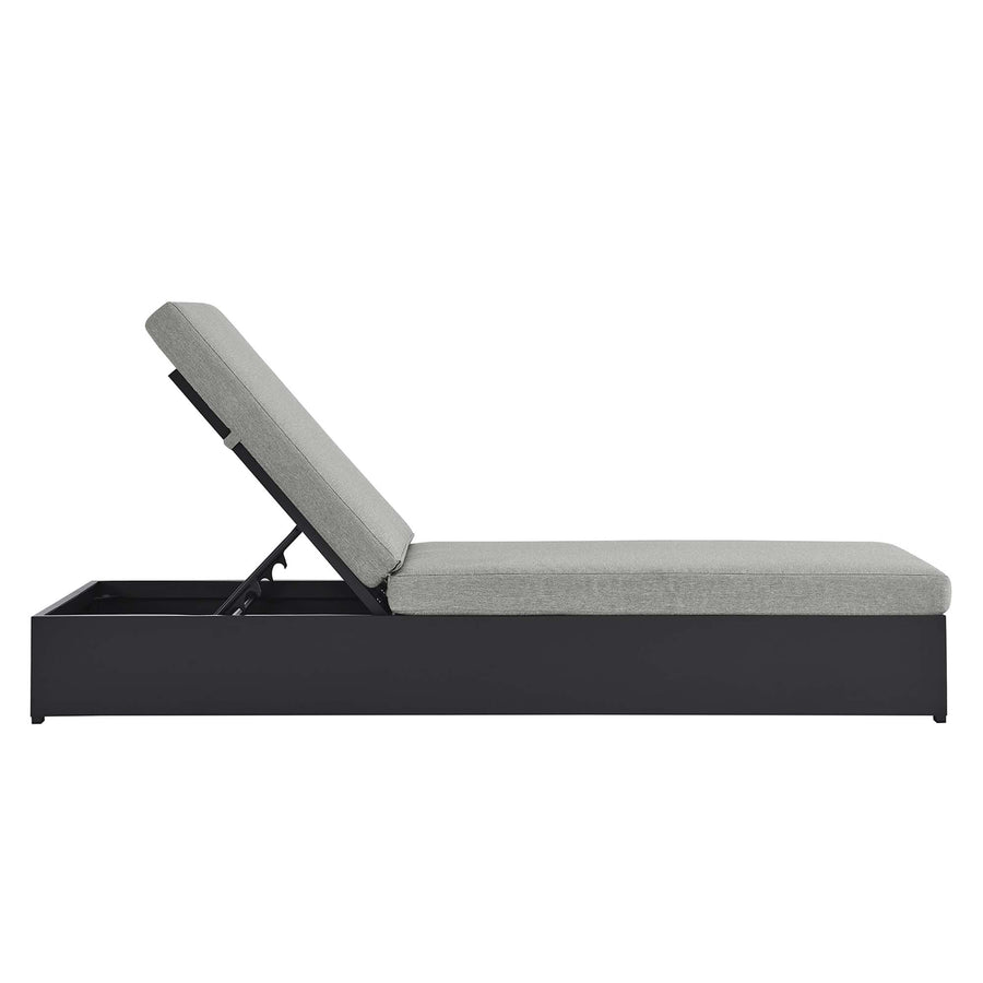 Aspen Outdoor Patio Powder-Coated Aluminum Chaise Lounge Chair in Gray Gray