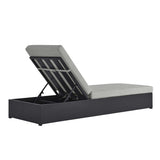 Aspen Outdoor Patio Powder-Coated Aluminum Chaise Lounge Chair in Gray Gray