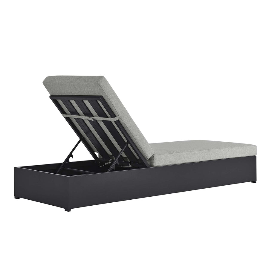 Aspen Outdoor Patio Powder-Coated Aluminum Chaise Lounge Chair in Gray Gray