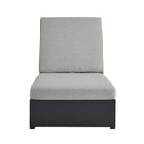 Aspen Outdoor Patio Powder-Coated Aluminum Chaise Lounge Chair in Gray Gray