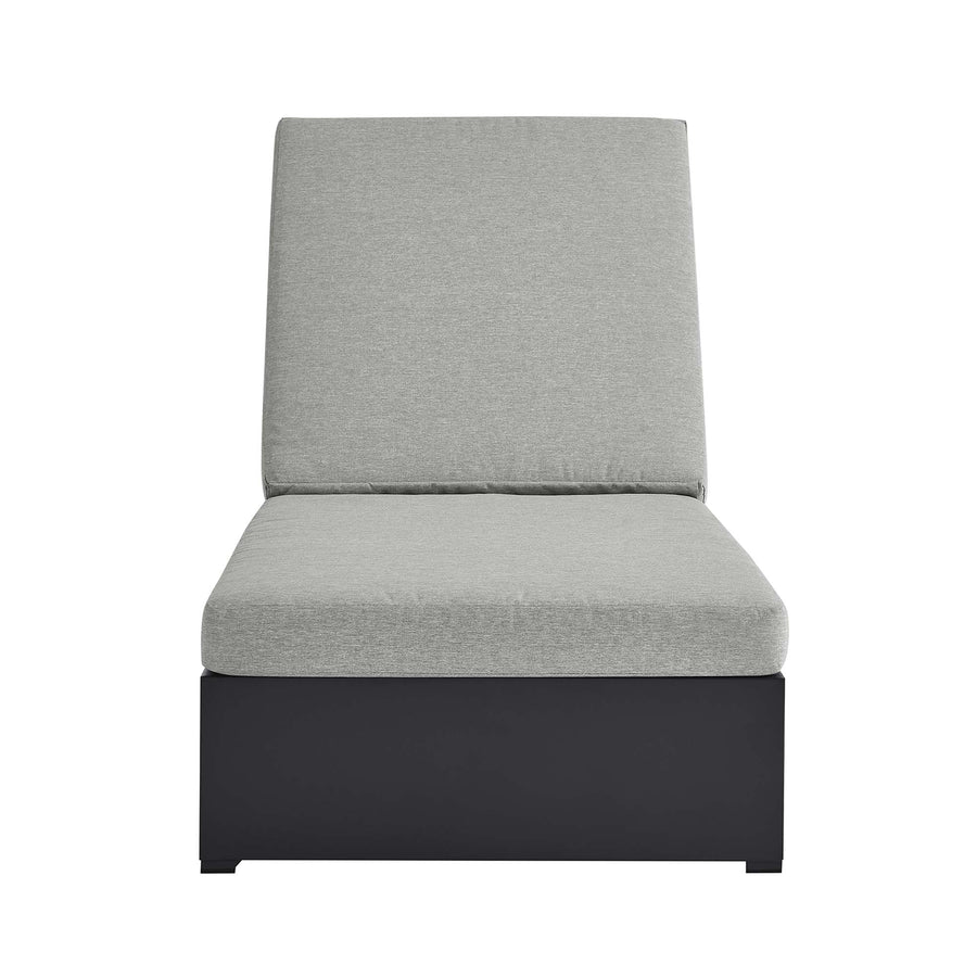 Aspen Outdoor Patio Powder-Coated Aluminum Chaise Lounge Chair in Gray Gray