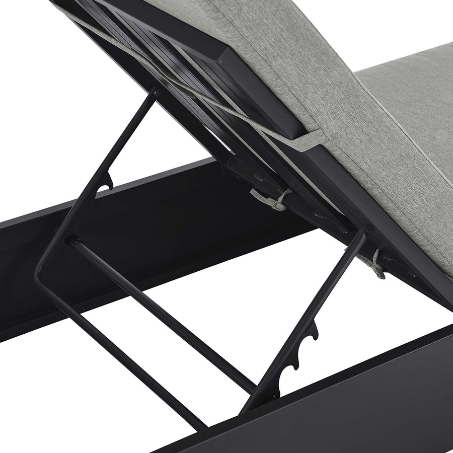 Aspen Outdoor Patio Powder-Coated Aluminum Chaise Lounge Chair in Gray Gray