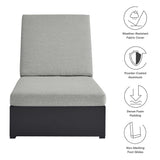Aspen Outdoor Patio Powder-Coated Aluminum Chaise Lounge Chair in Gray Gray