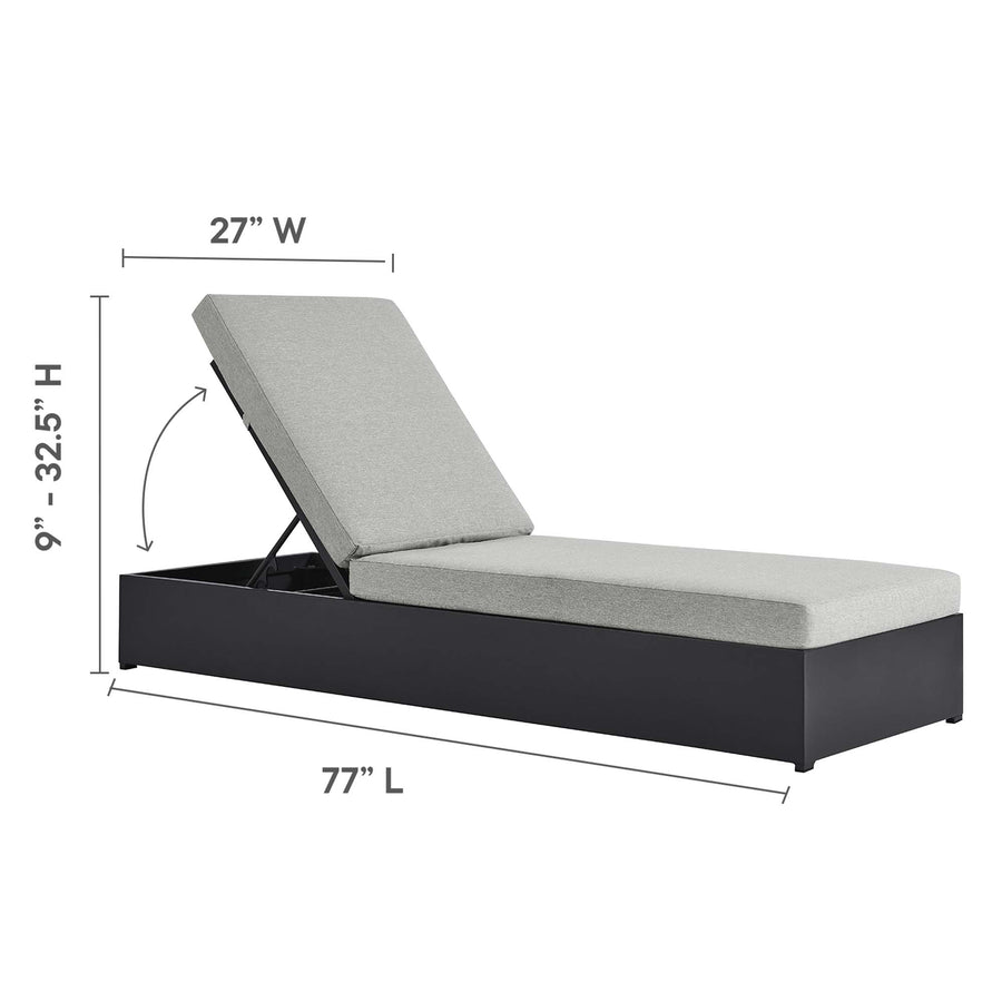 Aspen Outdoor Patio Powder-Coated Aluminum Chaise Lounge Chair in Gray Gray
