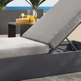 Aspen Outdoor Patio Powder-Coated Aluminum Chaise Lounge Chair in Gray Gray