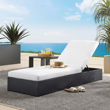 Aspen Outdoor Patio Powder-Coated Aluminum Chaise Lounge Chair in Gray White