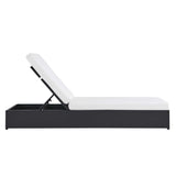 Aspen Outdoor Patio Powder-Coated Aluminum Chaise Lounge Chair in Gray White