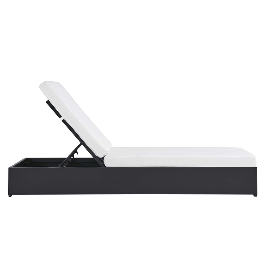 Aspen Outdoor Patio Powder-Coated Aluminum Chaise Lounge Chair in Gray White