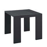 Aspen Outdoor Patio Powder-Coated Aluminum End Table in Gray