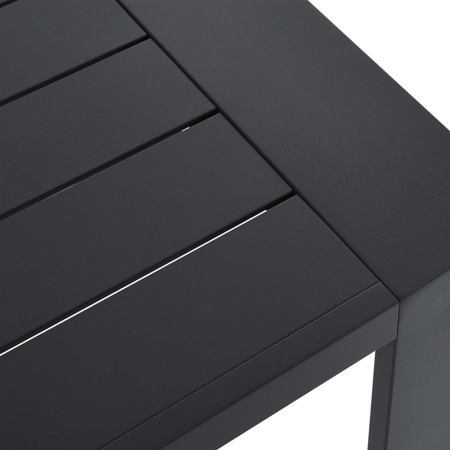 Aspen Outdoor Patio Powder-Coated Aluminum End Table in Gray