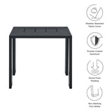 Aspen Outdoor Patio Powder-Coated Aluminum End Table in Gray